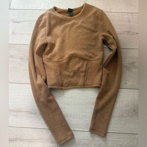 Wild Fable Tan Ribbed Knit Top